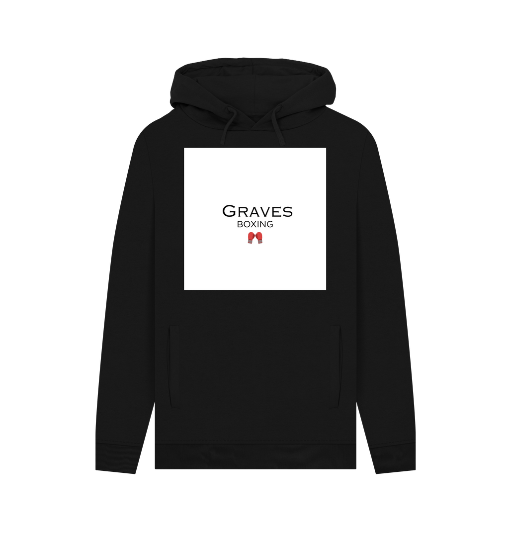 Black Printed Hoody Front