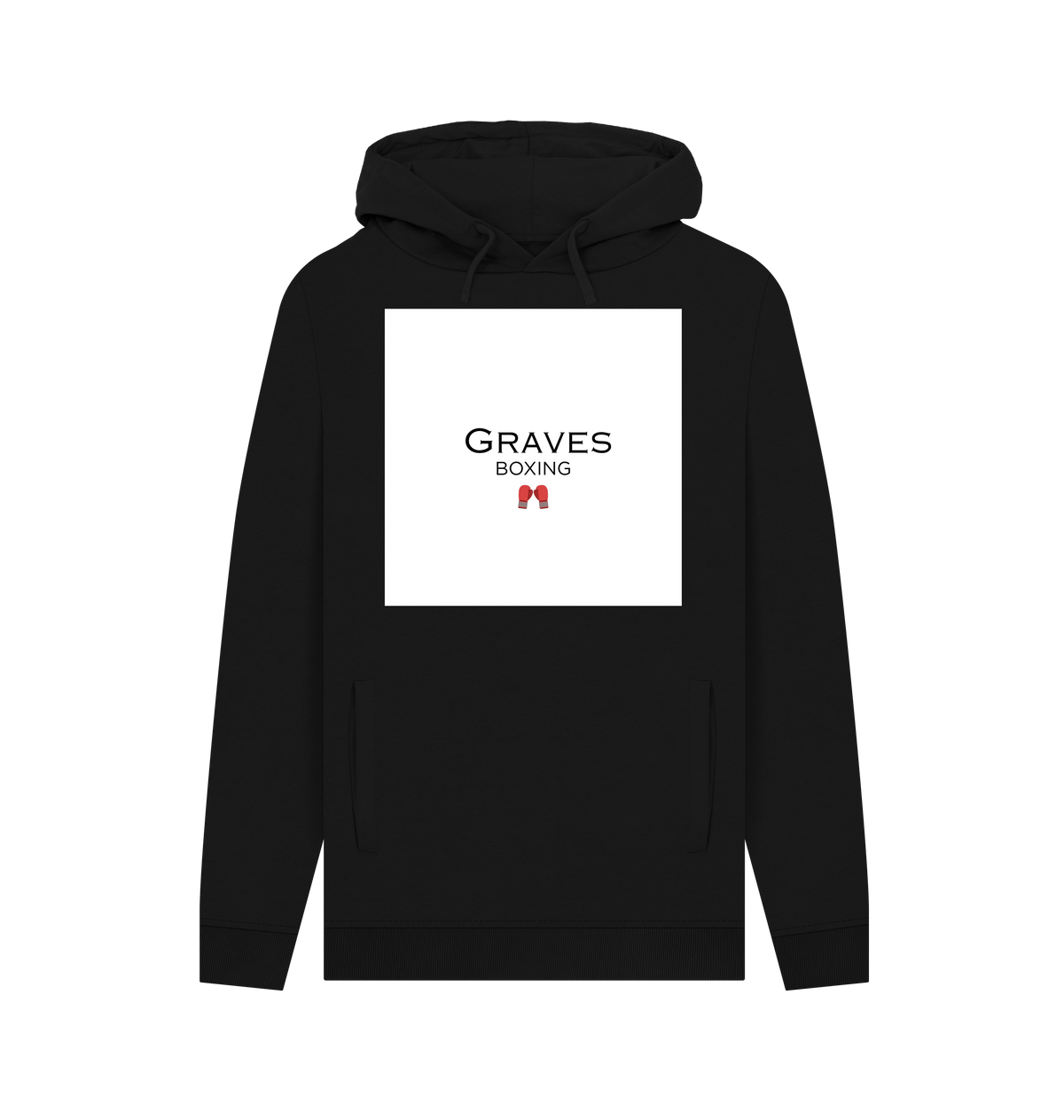 Black Printed Hoody Front