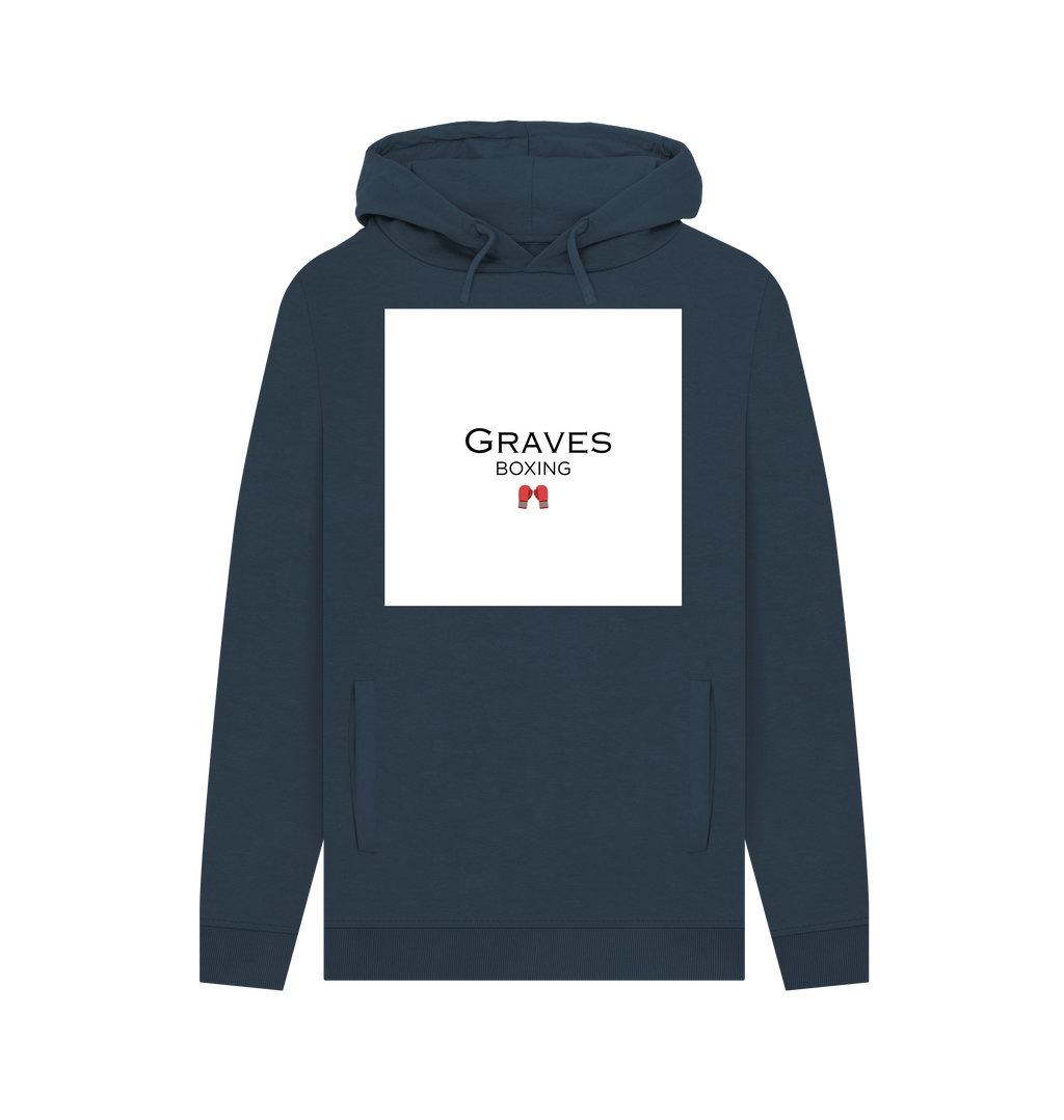 Navy Printed Hoody Front