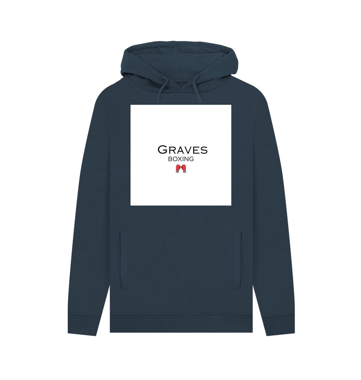 Navy Printed Hoody Front