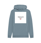 Stone Blue Printed Hoody Front